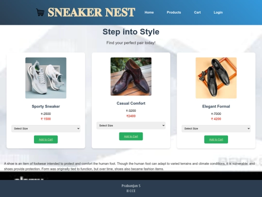 E Commerce webpage/Product screenshot