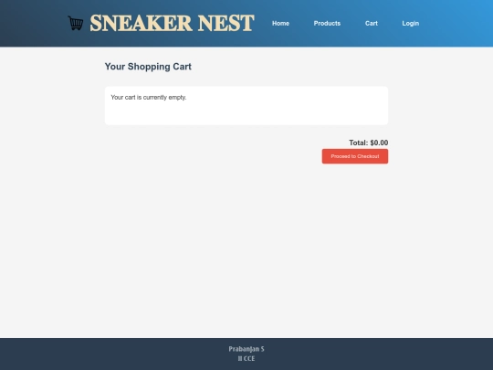E Commerce webpage/cart screenshot