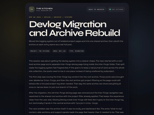 devlog-posts/2026-04-04-the-kitchen-devlog-migration-and-archive-rebuild screenshot