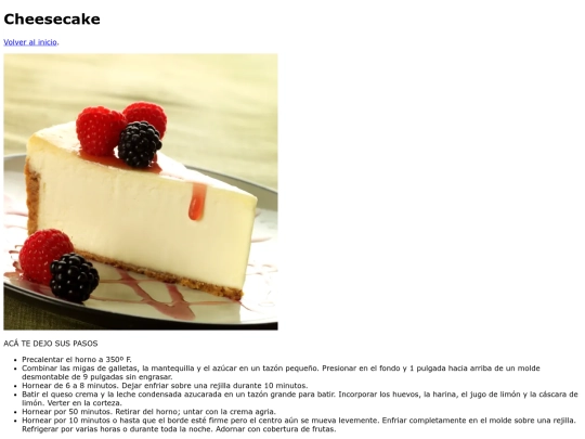 recetario/cheesecake screenshot