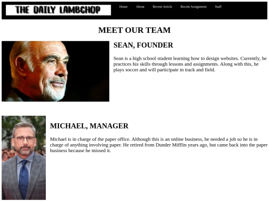 staffpage screenshot