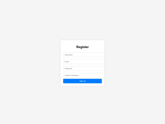 registerform screenshot