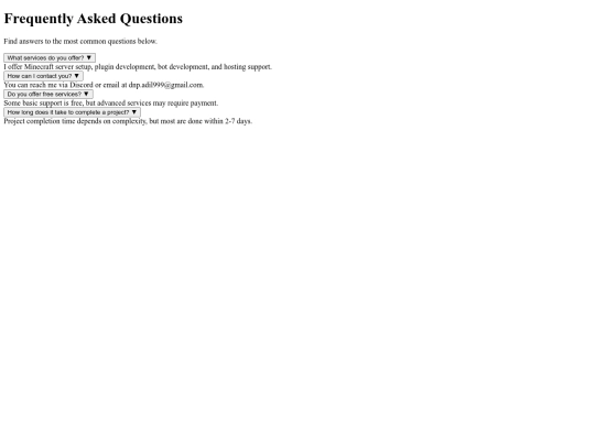 faq screenshot