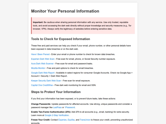 PersonalInfo screenshot