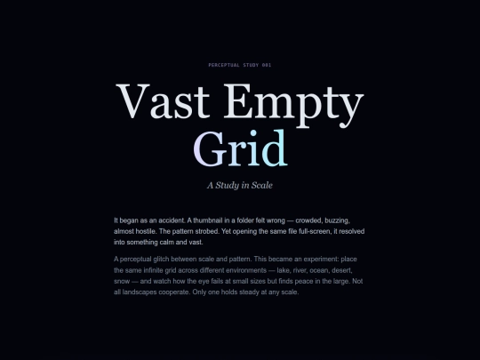 vast/Vast Empty Grid_ A Study in Scaleb screenshot