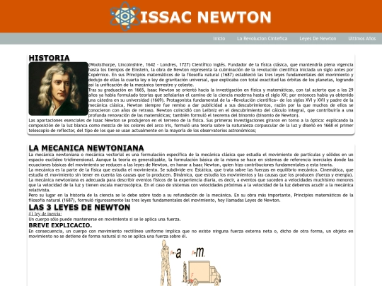 paginas-html/Issac-Newton screenshot