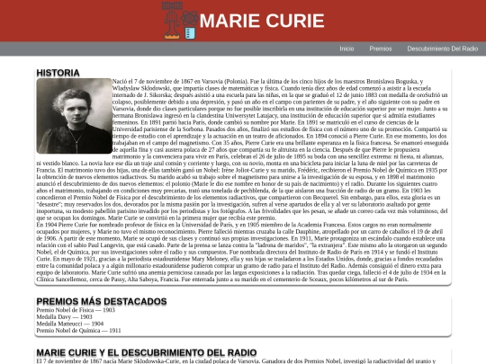 paginas-html/Marie-Curie screenshot