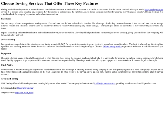 ChooseTowingServicesThatOfferTheseKeyFeatures screenshot