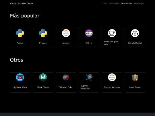 extensiones screenshot