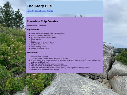recipes/chocolatechip screenshot