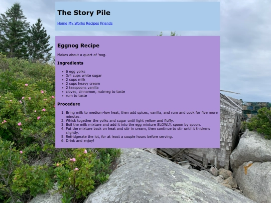 recipes/eggnog screenshot