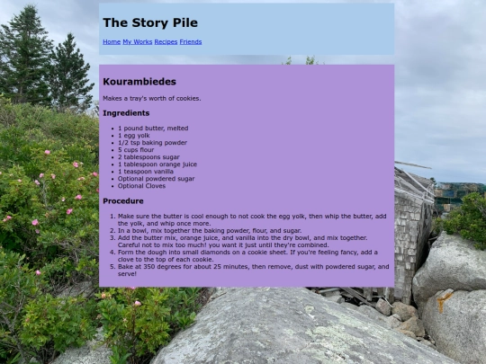 recipes/kourambiedes screenshot