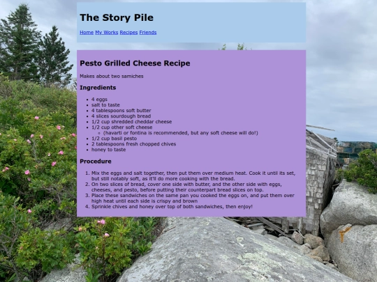 recipes/pestocheese screenshot