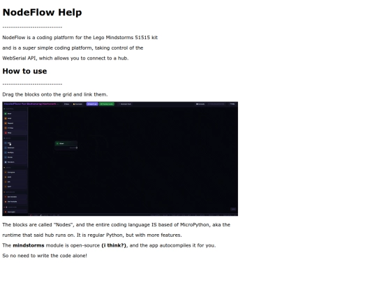 nodeflow-help screenshot