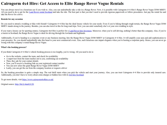 Cairngorm44HireGetAccesstoEliteRangeRoverVogueRentals screenshot
