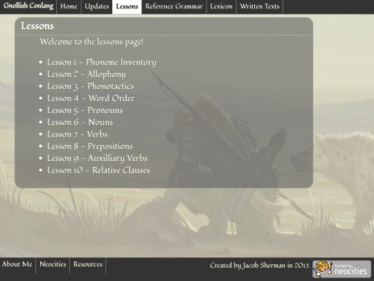 lessons screenshot