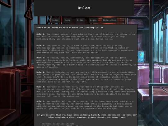rules screenshot