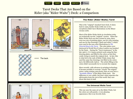 tarot-cmp screenshot
