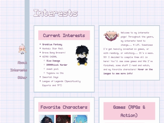 interests screenshot