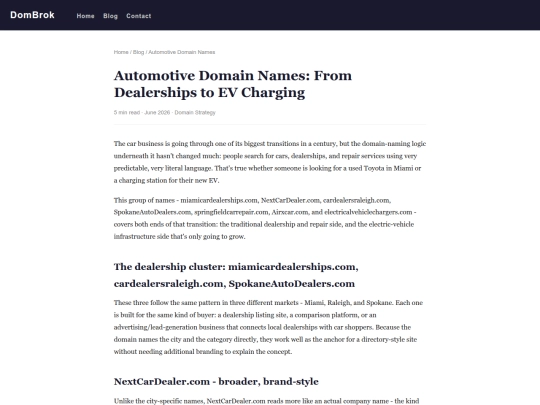 blog/automotive-domain-names screenshot