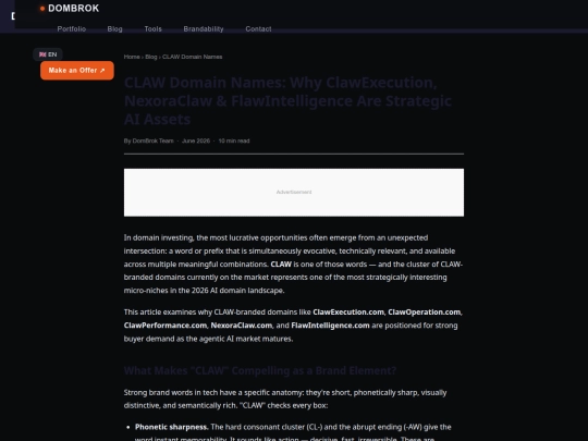 blog/claw-domains-investment screenshot