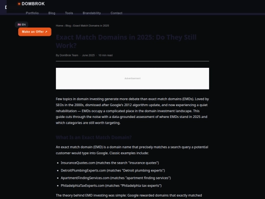 blog/exact-match-domains-2025 screenshot