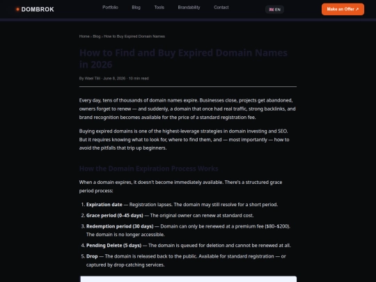 blog/expired-domain-names screenshot