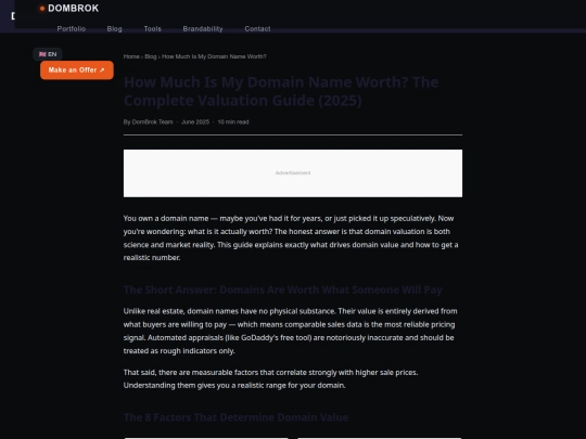 blog/how-much-is-my-domain-worth screenshot