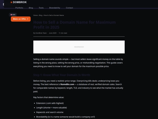 blog/how-to-sell-a-domain-name screenshot