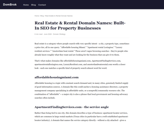 blog/real-estate-rental-domain-names screenshot