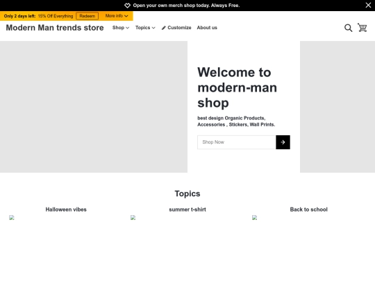 Modern Man trends store _ Spreadshop screenshot