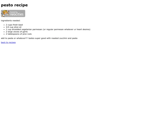 recipe/pesto screenshot