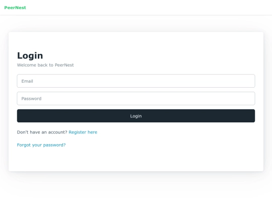 page/login screenshot
