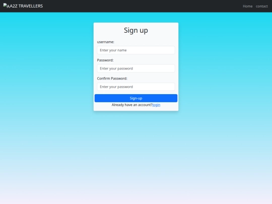 first web page/bootstrap signup screenshot