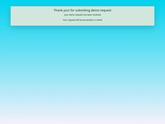 first web page/thanku screenshot