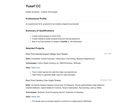 vfxResume screenshot