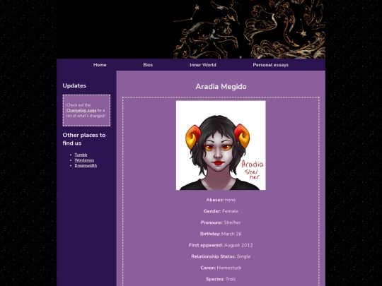 Bios/aradia screenshot