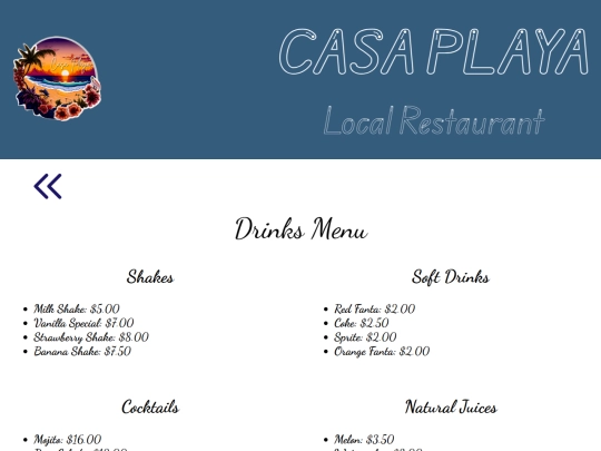 drinks screenshot