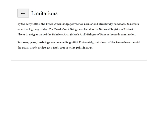 brushcreek/limitations screenshot
