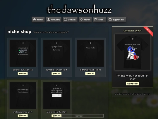 merch screenshot