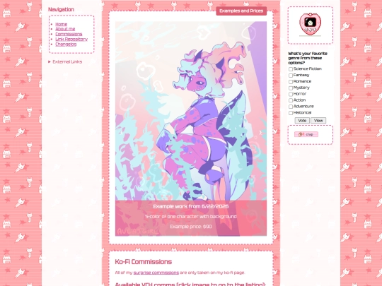 comms/commissions screenshot