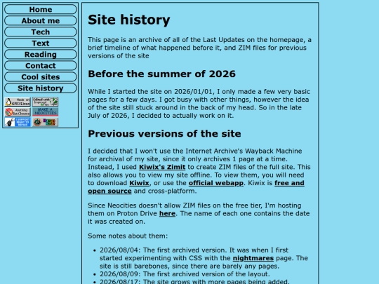 history screenshot