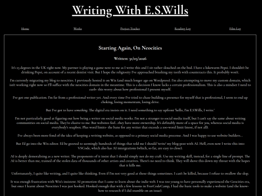 Starting Again On Neocities screenshot