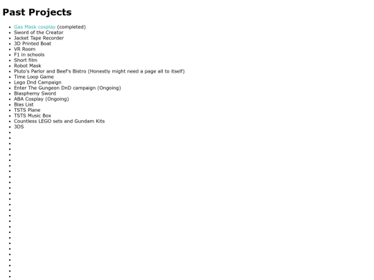 Projects screenshot