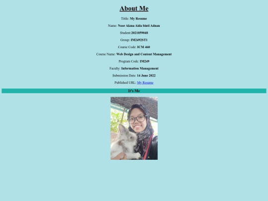 AboutMe screenshot