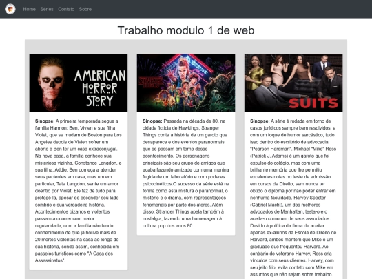 Trabalho web modulo 1/Serie screenshot