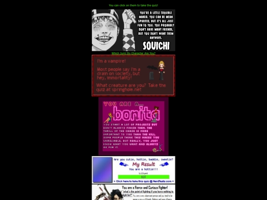 quizzes screenshot