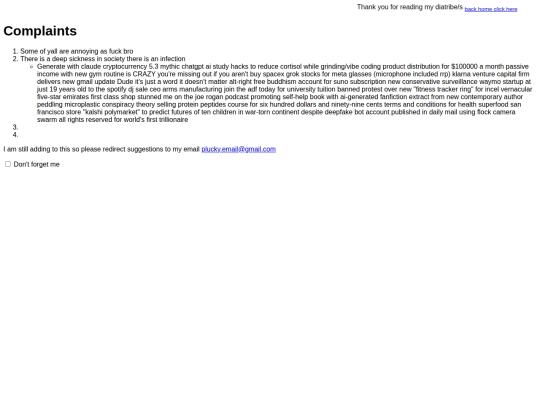 complaints screenshot
