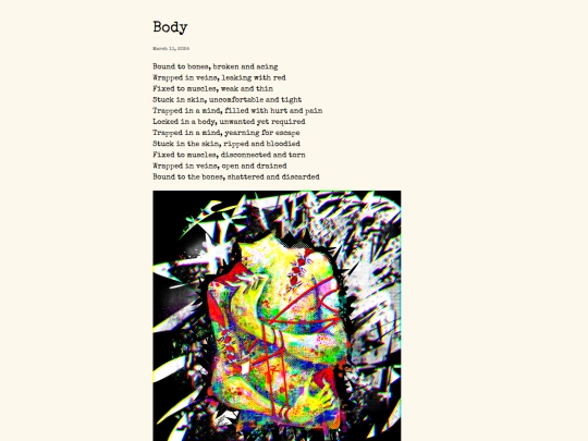 poems/body screenshot
