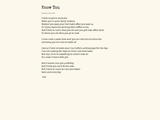 poems/know screenshot
